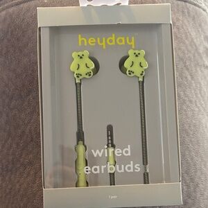 Heyday Lime Bear Wired Earbuds